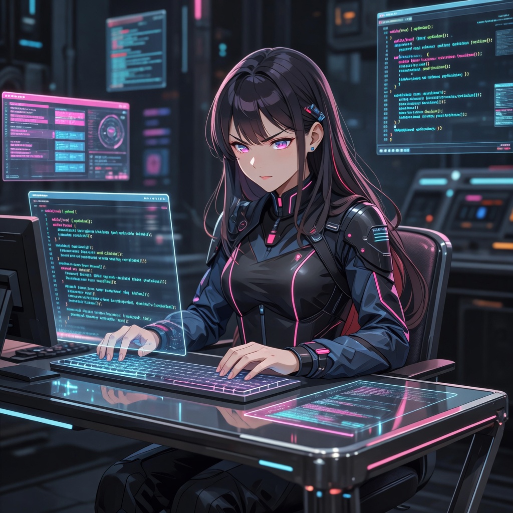 Jill at holographic workstation