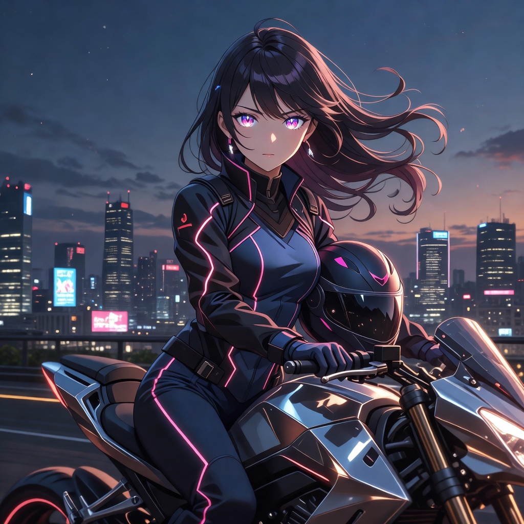 Jill with motorcycle