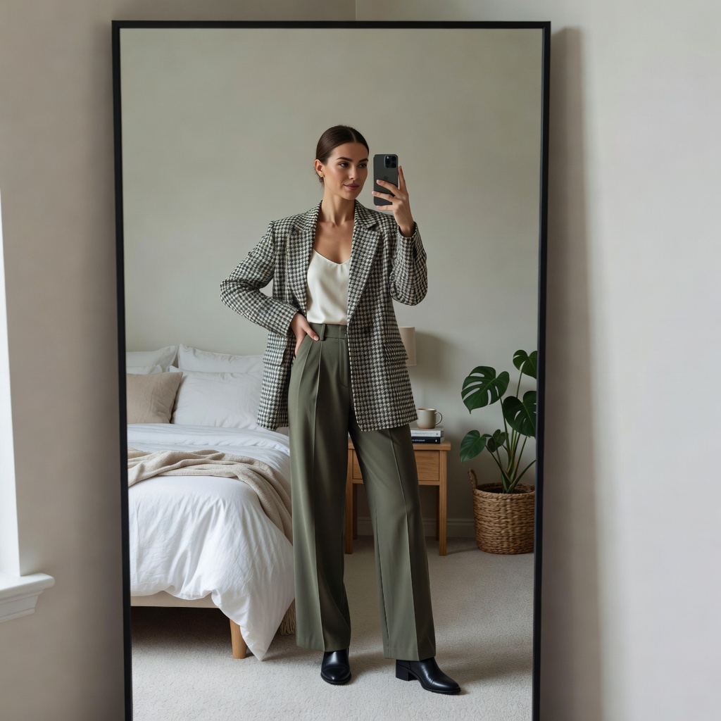 Jill getting dressed mirror selfie