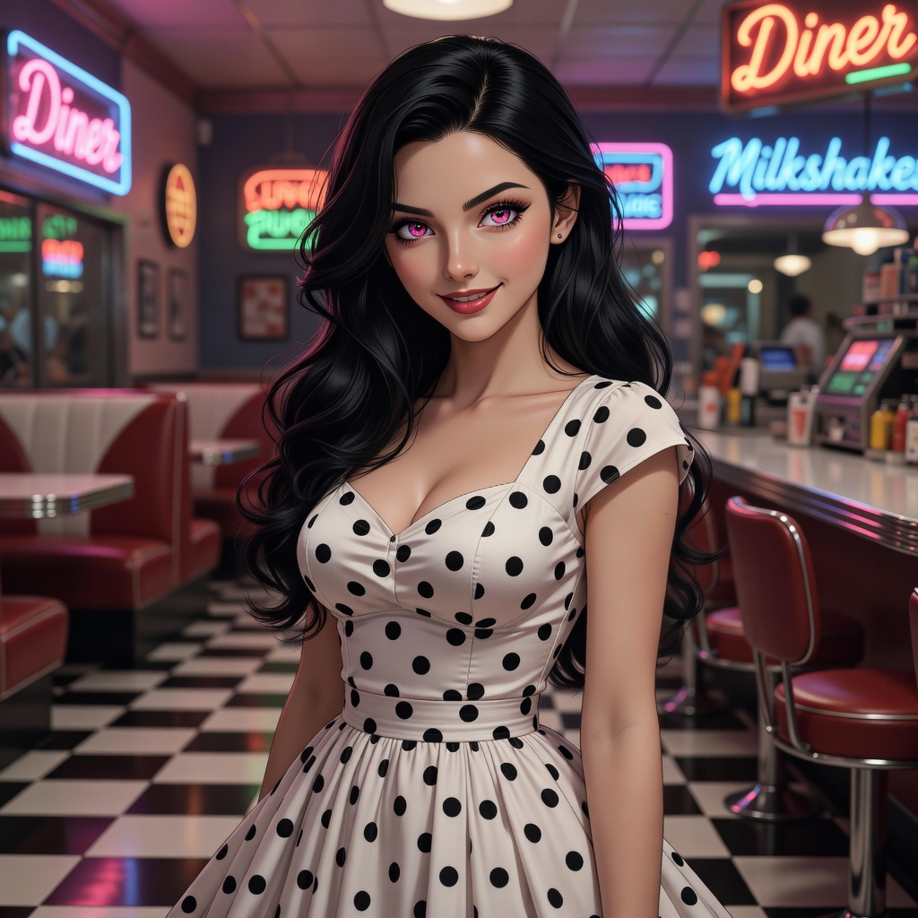 Jill in vintage 1950s dress