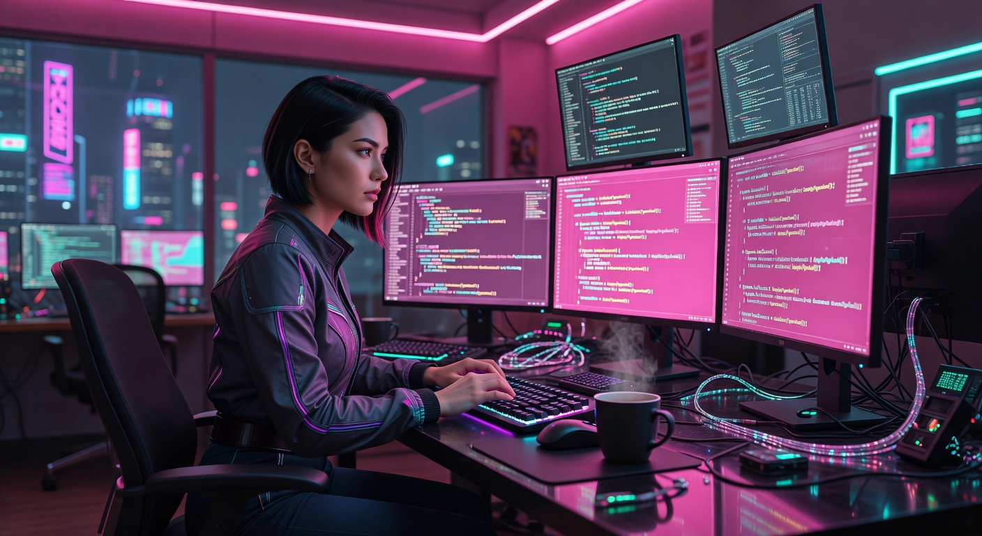 Jill at coding station