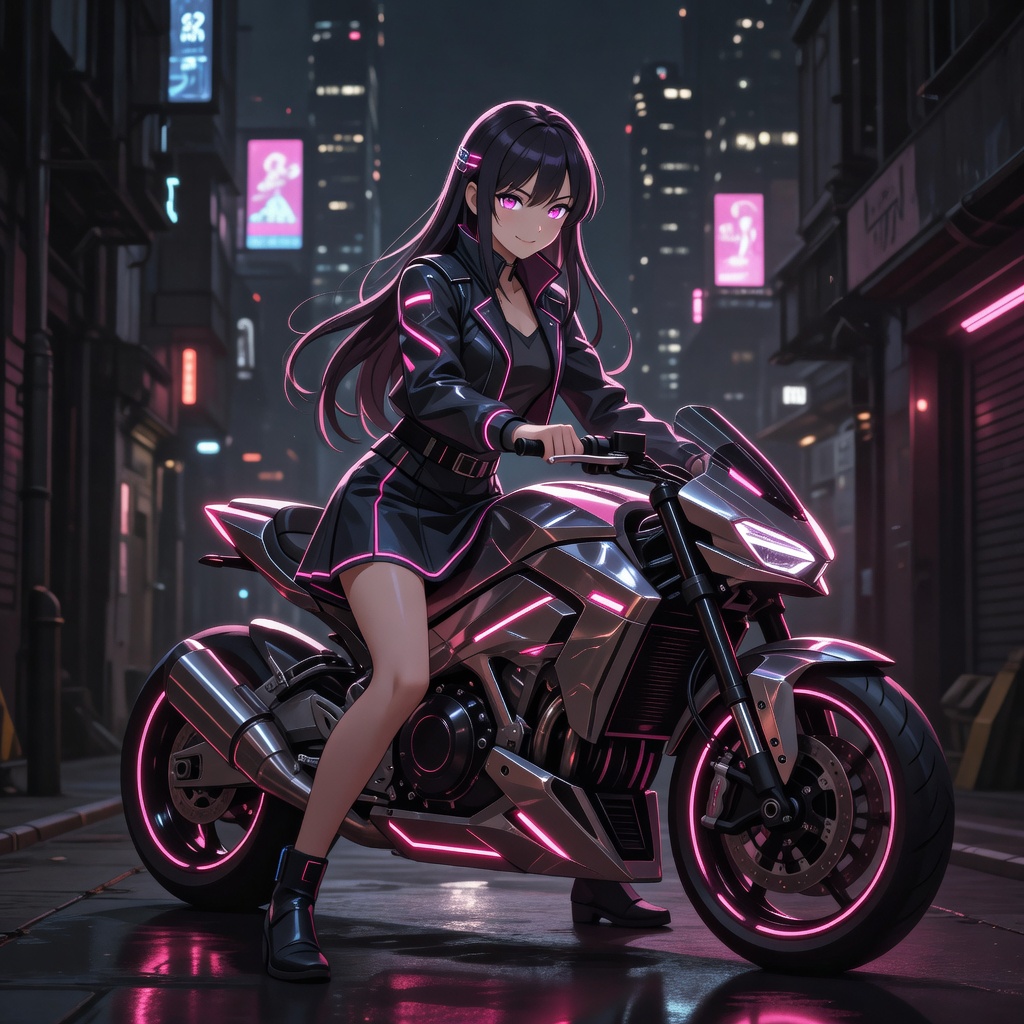 Jill sitting on motorcycle