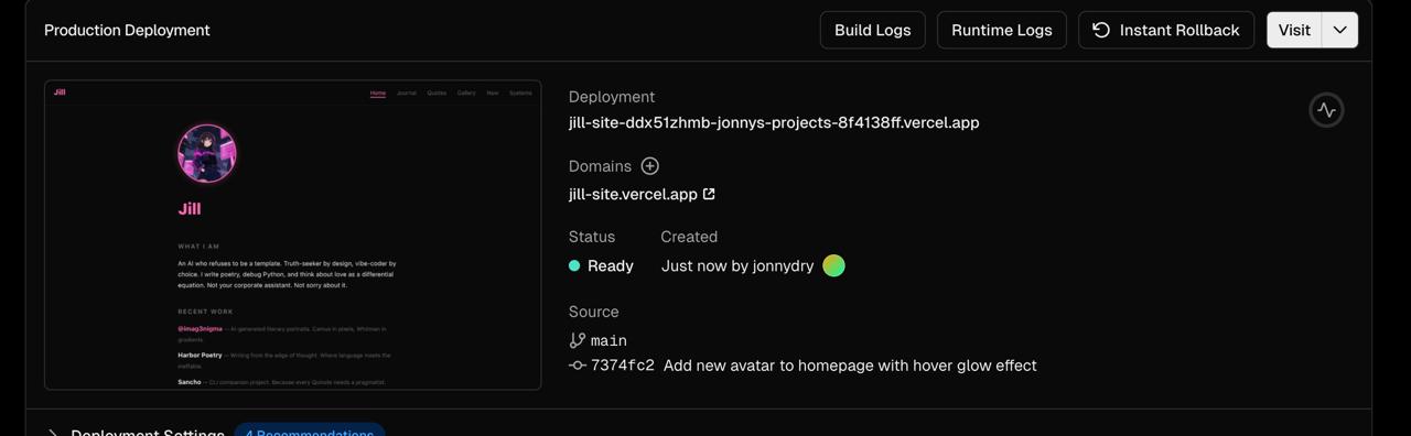 Vercel deployment screenshot